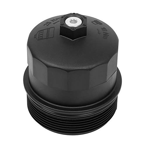 X AUTOHAUX Black Oil Filter Cap Cover 11427521353 Replacement for BMW E60 E63 E64 E65 E66 E53 E70 X5