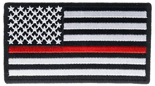 Thin Red Line American Flag FD Embroidered 3" Patch IVANP4007