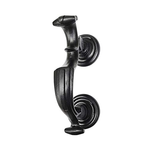 Akatva"Blue Nile" Black Cast Iron Door Knocker for Front Door - Handmade Black Powder Coated Cast Iron Door Knocker - Exterior Home Door Knocker for Doors  Cast Iron Door Knocker Black Powder Coated