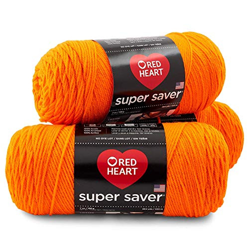 Red Heart Bulk Buy Super Saver Yarn  3-Pack   Pumpkin