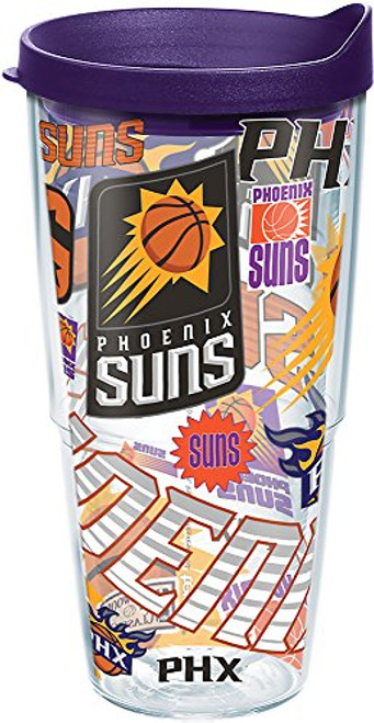Tervis NBA Phoenix Suns All Over Tumbler with Wrap and Royal Purple Lid 24oz Clear Tervis NBA Phoenix Suns All Over Tumbler with Wrap and Royal Purple Lid 24oz Clear