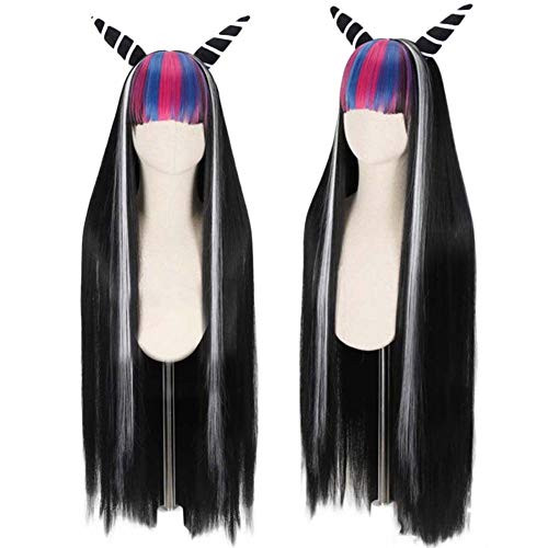 ANOGOL Wig CapPlus Multi-Color Wigs Long Straight Cosplay Wig White red blue and black Synthetic Wigs for Movie ANOGOL Wig CapPlus Multi-Color Wigs Long Straight Cosplay Wig White red blue and black Synthetic Wigs for Movie