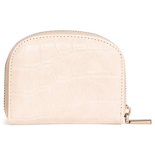 Pixie Mood Ida 4.5 x 3.75 Vegan Leather Zippered Card Case Organizer  White Croc