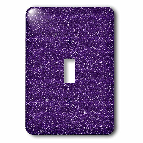 3dRose  lsp_254796_1  Single Toggle Switch Purple Faux Printed Glitter