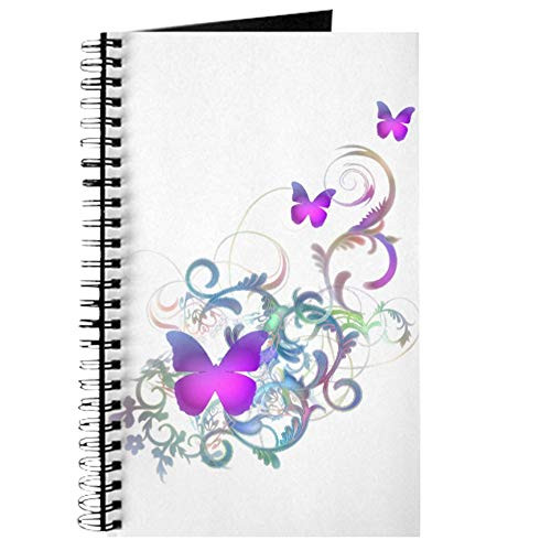 CafePress Bright Purple Butterflies Spiral Bound Journal Notebook  Personal Diary  Task Journal