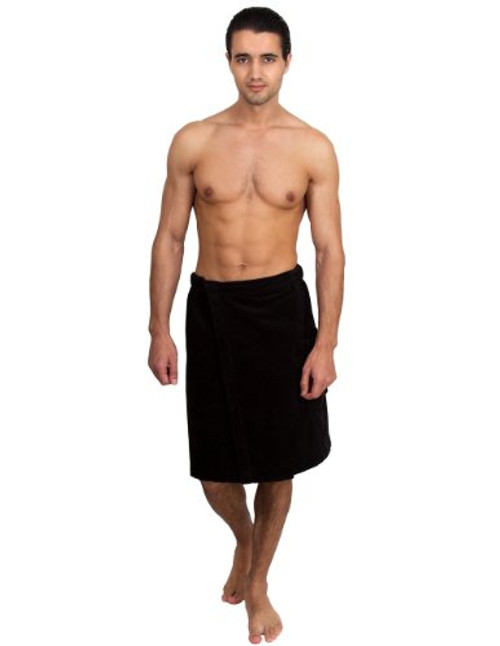 TowelSelections Men's Wrap Shower and Bath Terry Velour Towel Large X-Large Black TowelSelections Men's Wrap Shower and Bath Terry Velour Towel Large X-Large Black