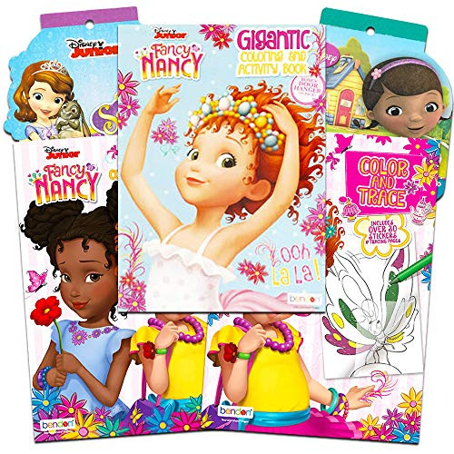 Disney Fancy Nancy Coloring and Activity Book Super Set - Pack of 3 Fancy Nancy Books, 304 Pages Total and 600 Stickers Featuring Fancy Nancy, Sofia and Doc McStuffins (Fancy Nancy Party Pack)