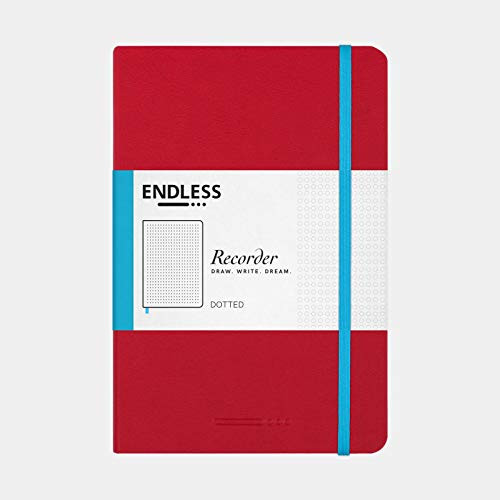 Endless Recorder Tomoe River A5 Notebook - Crimson Sky  red  - 192 Pages - Dotted