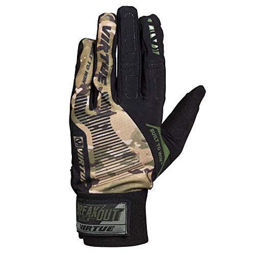 Virtue Breakout Gloves - Ripstop Full Finger Paintball Gloves - Camo  MD
