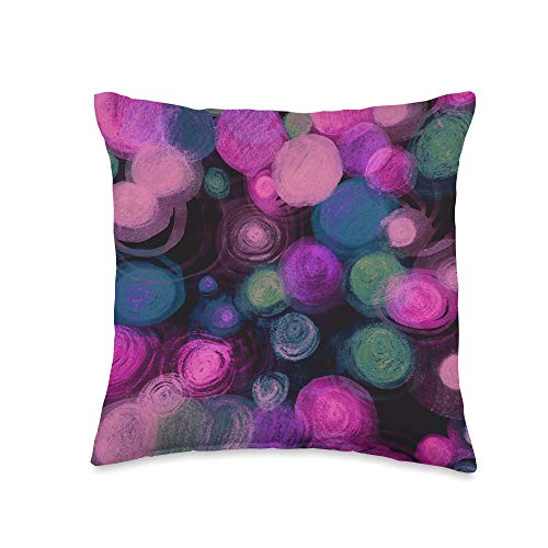 Modernistic Throw Pillow Designs Purple  Pink and Green Hue Modern Throw Pillow  16x16  Multicolor