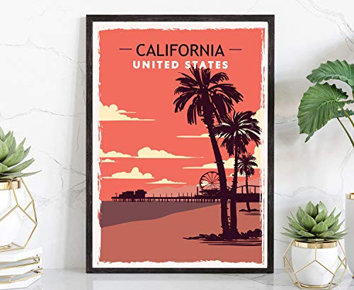 California Retro Style Travel Poster Vintage Rustic Poster Print Home Office Wall Decoration California State Map Poster - 16*20 Inches California Retro Style Travel Poster Vintage Rustic Poster Print Home Office Wall Decoration California State Map Poster - 16*20 Inches