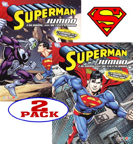 DC Comics Superman Coloring and Activity Book Set (2 Books ~ 96 pgs Each)