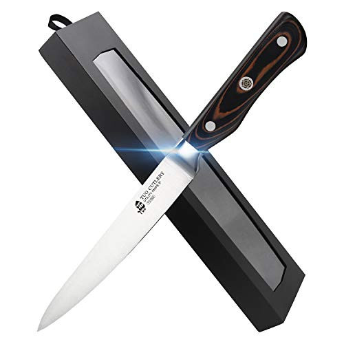 TUO Utility Knife - 5 inch Kitchen Utility Knife - German Stainless Steel Meat  Steak  Vegetable Knife Paring Knife Small Kitchen Knife - G10 Ergonomic Handle with Gift Box - Legacy Series