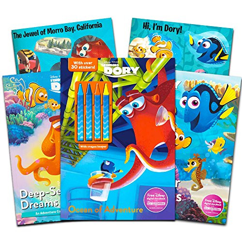Disney Pixar Finding Nemo Dory Coloring and Activity Book Set ~ 3 Pixar Books with Stickers and Crayons (Party Set)