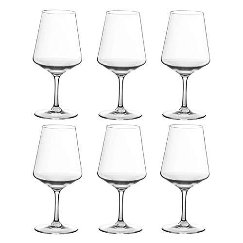 20-ounce Unbreakable Wine Glasses-100% Tritan Plastic Stem Wine Glasses  set of 6-All Purpose Red or White Wine Glass Dishwasher Safe BPA Free
