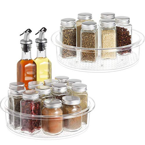 Lazy Susan - 2 Pack Clear Spinning Organization and Storage Container Bin 9.5 in Round Turntable Plastic Condiments Spice Rack for Cabinet Pantry Kitchen Fridge Vanity Bathroom Countertop Makeup Lazy Susan - 2 Pack Clear Spinning Organization and Storage Container Bin 9.5 in Round Turntable Plastic Condiments Spice Rack for Cabinet Pantry Kitchen Fridge Vanity Bathroom Countertop Makeup