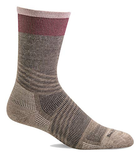 Sockwell Women's Summit Crew II Firm Graduated Compression Sock  Khaki - M L