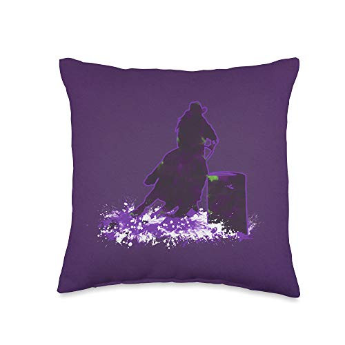 Rodeo Home Decor by KAEDAM Purple Racer Barrel Racing Western Rodeo Gift Throw Pillow  16x16  Multicolor