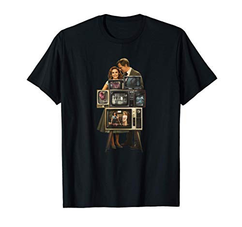 Marvel WandaVision Wanda  and  Vision Behind the TV Screens T-Shirt