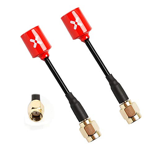 2pcs Foxeer FPV Antenna Micro Lollipop 5.8G 2.5DBi High Gain Omni RHCP for RC FPV Racing Drone Airplane  Red-RP-SMA