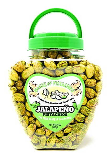 House of Pistachios' Jalapeno Pistachios - Real Flavor Family Recipe California Grown 21 Ounces House of Pistachios' Jalapeno Pistachios - Real Flavor Family Recipe California Grown 21 Ounces