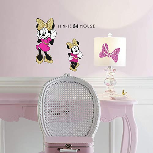 RoomMates Minnie Mouse Peel and Stick Wall Decals With Glitter