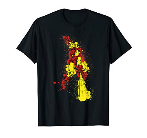 Marvel Iron Man Retro Paint Splatter Action Graphic T-Shirt Marvel Iron Man Retro Paint Splatter Action Graphic T-Shirt