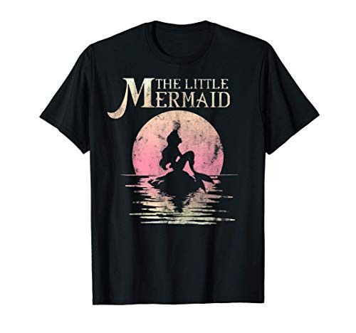 Disney The Little Mermaid Ariel Rock Moon Silhouette T-Shirt T-Shirt Disney The Little Mermaid Ariel Rock Moon Silhouette T-Shirt T-Shirt