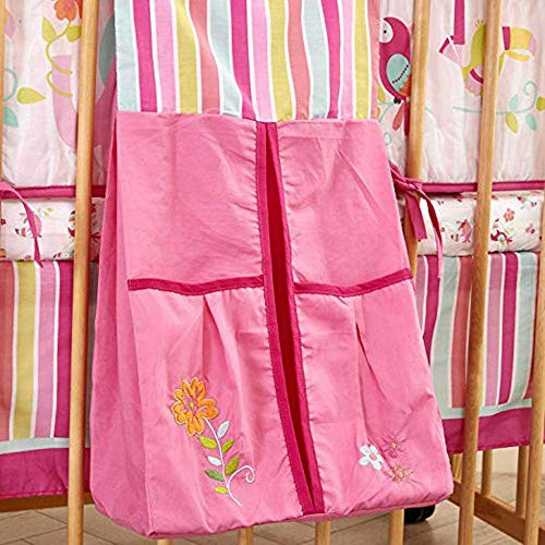Purple Flower Heart Nursery Room Window Valances Purple Pink Embroidery Flower Diaper Stacker  Pink Diaper Stacker