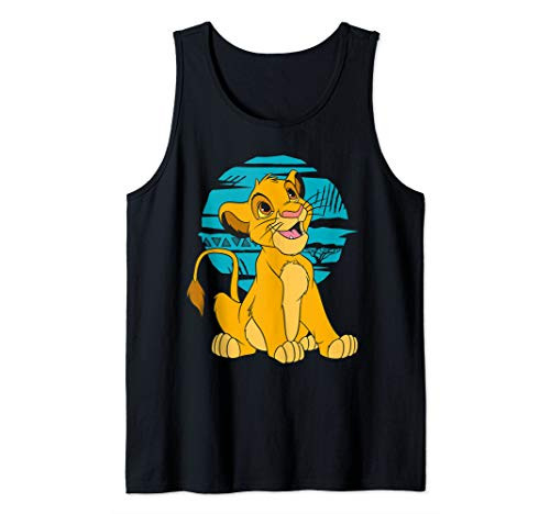 Disney The Lion King Young Simba Happy Blue Retro Tank Top