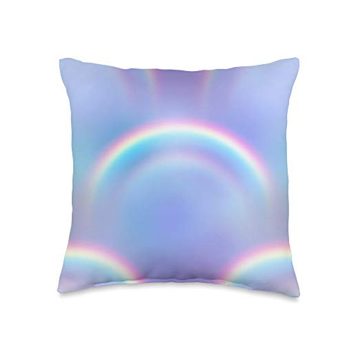 Rainbow Ombre Co Purple Rainbow Ombre Colorful Gradient Girly Unicorn Throw Pillow  16x16  Multicolor