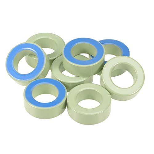 uxcell Toroid Core  Ferrite Chokes Ring Iron Powder Inductor Ferrite Rings  Light Green Blue 8pcs  26.9 x 45 x 16.8mm