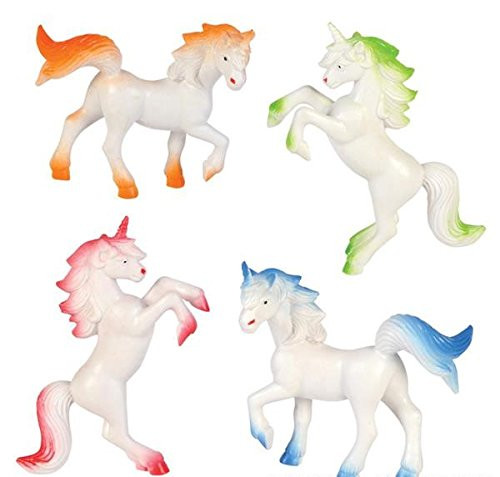 Neliblu 3" Enchanted Unicorns - Vinyl Unicorn Toys, 1 Dozen, Assorted Colored Unicorn Toy Figures, for Kids, Parties, Toys, and Gifts