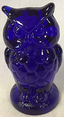 Solid Glass Owl Figurine - Mosser USA  Cobalt Blue