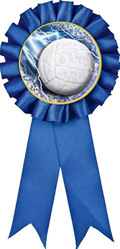 Volleyball Blue Rosette Ribbon  Volleyball Net Trophy Ribbon Award Prize  1 Pack Prime