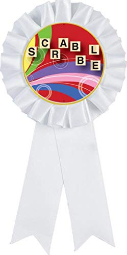 Scrabble White Rosette Ribbon Award  Scrabble Board Games Trophy Ribbon Prize  1 Pack Prime