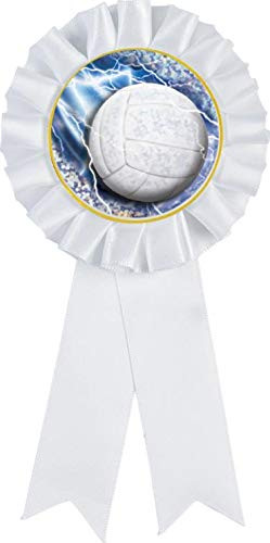 Volleyball White Rosette Ribbon Award  Volleyball Net Trophy Ribbon Prize  1 Pack Prime