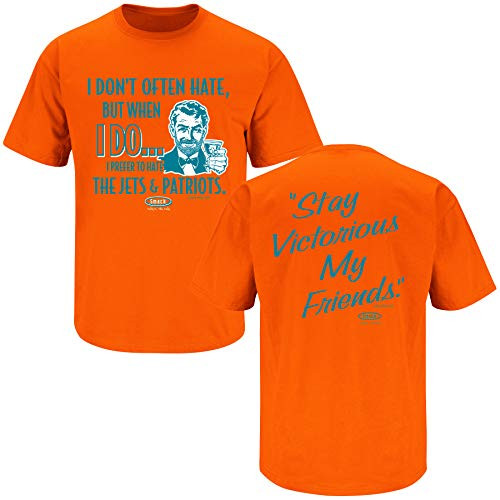 Miami Football Fans. Stay Victorious  Anti-NE  Orange T-Shirt  Sm-5X   Short Sleeve  X-Large