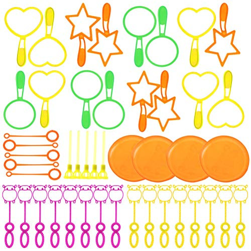 Vidillo Bubble Wands 90 Pcs Assortment Colorful Bubble Wands Set for Wedding Kids Toys Fun Bubbles Outdoors Activity Party Favors