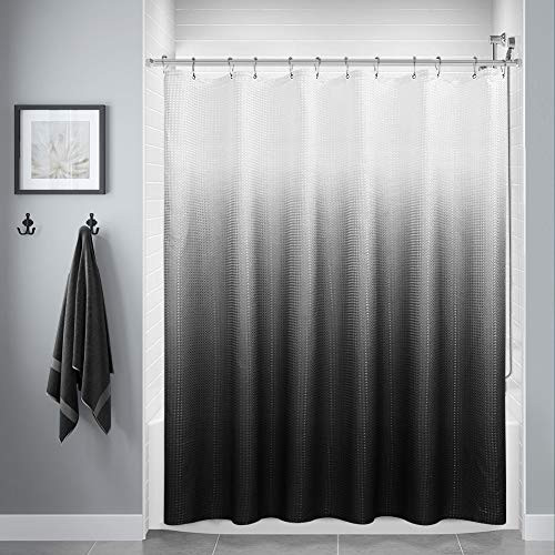 Textured Fabric Bath Shower Curtain Polyester Ombre Shower Curtains for Bathroom Waterproof Shower Curtain Liner with 12 Hooks Machine Washable 70 x 72 inch Black Textured Fabric Bath Shower Curtain Polyester Ombre Shower Curtains for Bathroom Waterproof Shower Curtain Liner with 12 Hooks Machine Washable 70 x 72 inch Black
