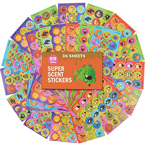 36 Sheets Scratch and Sniff Stickers,9 Different Sweet Smells Have Fun with Your Teachers,Parent,Friends for Reward,Crafts,Motivation-Reward Stickers.