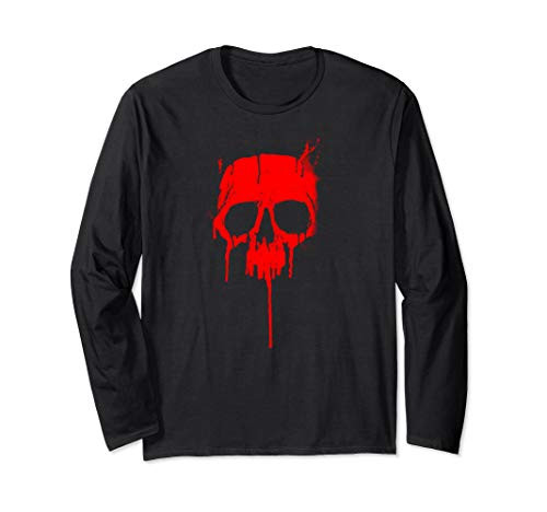 Metal Graffiti Skull - Dripping Paint Long Sleeve T-Shirt