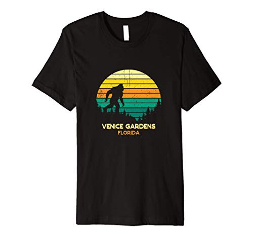 Retro Bayou Venice Gardens  Florida Bigfoot Souvenir Premium T-Shirt