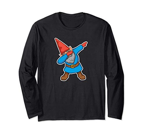 Dabbing Garden Gnome - Funny Dwarf Long Sleeve T-Shirt