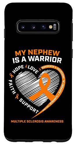 Galaxy S10 I Wear Orange Nephew Multiple Sclerosis Awareness MS Warrior Case