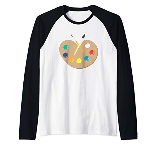 Heart Paint Palette Paint Brush T Shirt Art Teacher Artist Raglan Baseball Tee