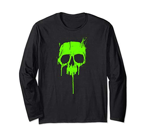 Classic Metal Graffiti Skull - Dripping Paint Graffiti Long Sleeve T-Shirt