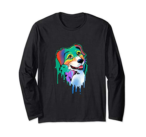 Australian Shepherd Gift Aussie Paint Long Sleeve T-Shirt