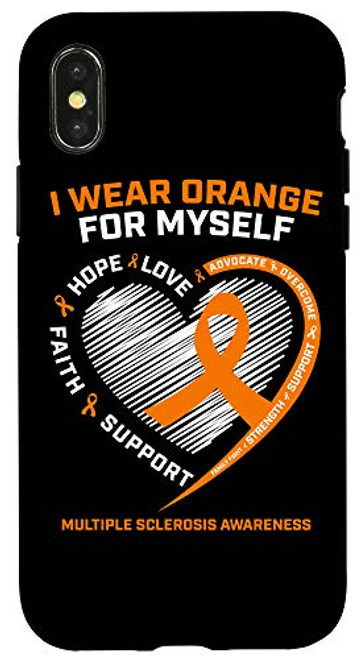 iPhone X XS I Wear Orange Myself Multiple Sclerosis Awareness MS Warrior Case iPhone X XS I Wear Orange Myself Multiple Sclerosis Awareness MS Warrior Case