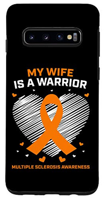 Galaxy S10 Orange Husband Multiple Sclerosis Awareness MS Warrior Wife Case Galaxy S10 Orange Husband Multiple Sclerosis Awareness MS Warrior Wife Case